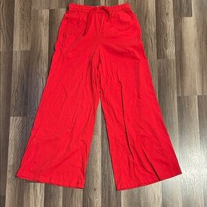 Women's Wide Leg Red Pants